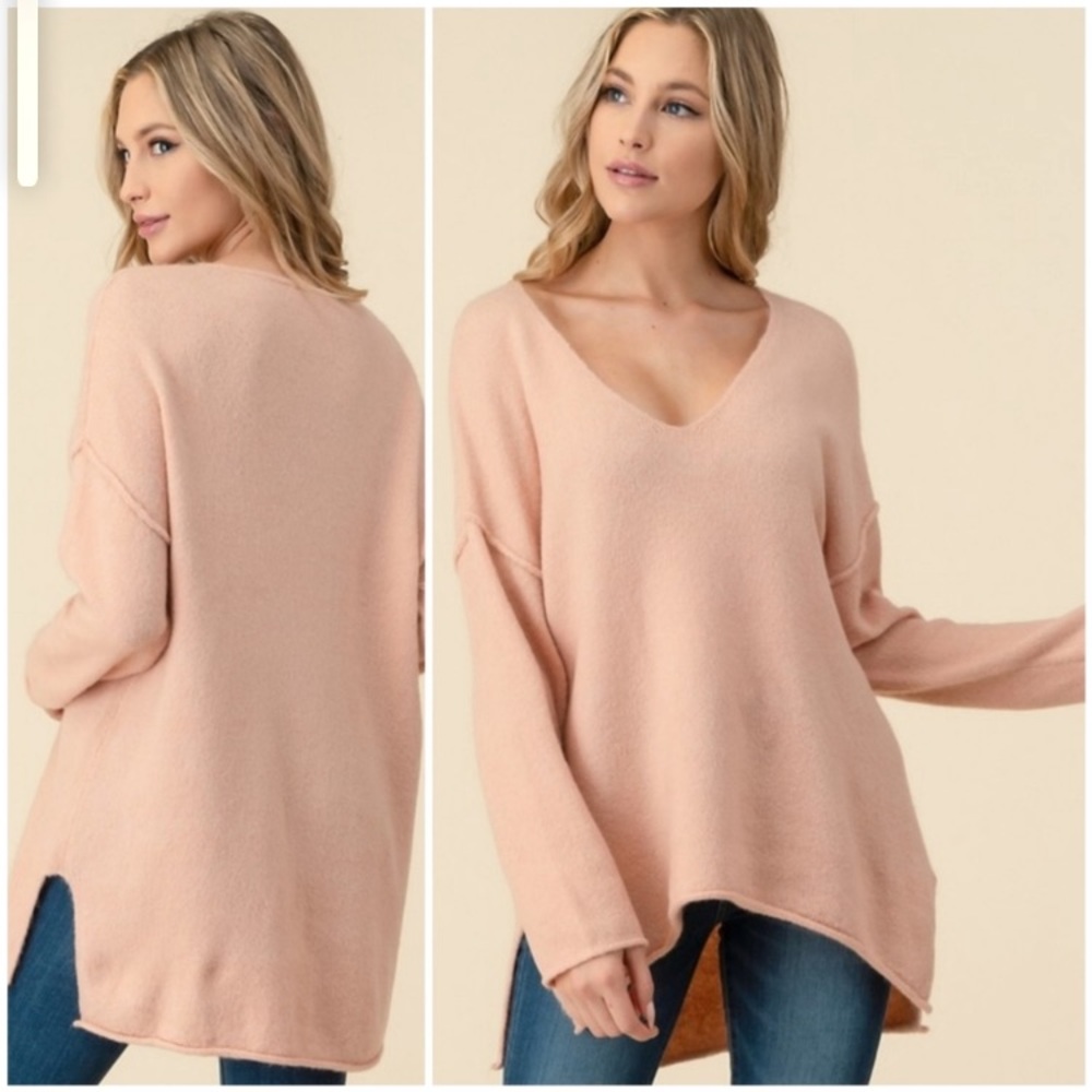 NWT Great V Neck Peach Sweater